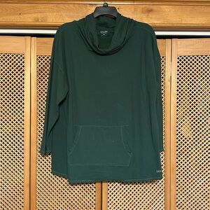 Women’s Calvin Klein Performance Cowl Neck Top in EVERGREEN 2X. (538)